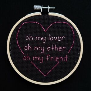 Coldplay Selena Gomez “Let Somebody Go” Lyrics 4-Inch Wooden-Framed Cross Stitch